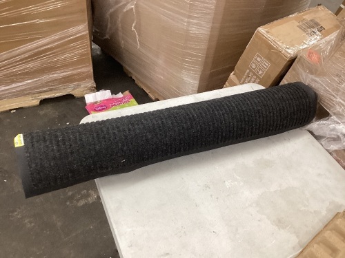 Apache Mills 3'X5' Stripe Almost Black Rug: Indoor Outdoor Low Pile Doormat - Lot 85WG