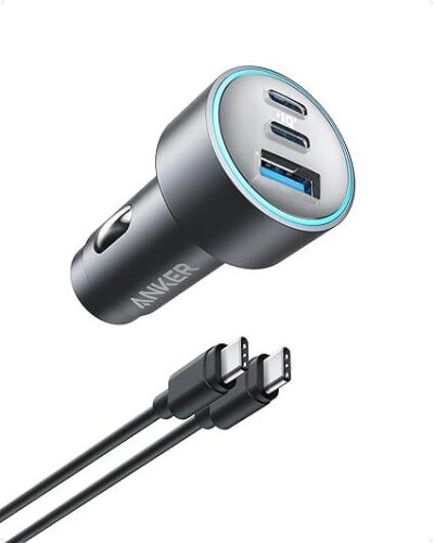 Anker Compact Fast Car Charger 3 Ports 67W-missing type c cord - Lot 95WG