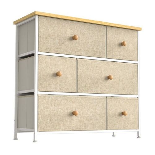 REAHOME 6 Drawer Steel Frame Bedroom Storage Organizer Chest Dresser- dmged missing big drawer - Lot 120WG