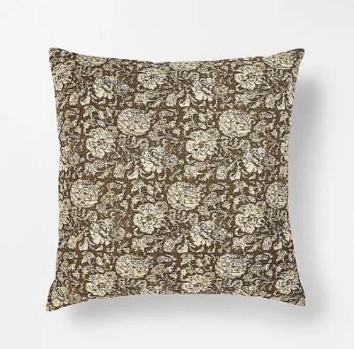 Studio Mcgee Oversized Printed Floral Square Throw Pillow Brown/Cream - Lot 126WG