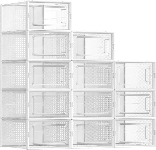 SONGMICS Shoe Boxes, Pack of 12 Shoe Storage - Lot 155WG