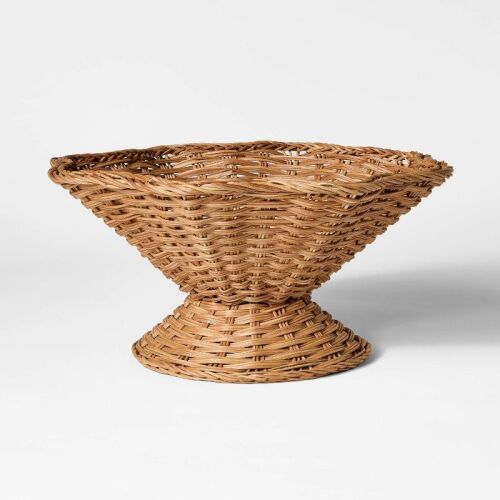Woven bowl Wavy Rim with Pedestal Base - Lot 156WG