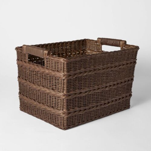 Rectangle Rattan Decorative Basket Dark Brown - Lot 157wg