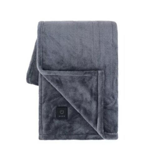 Brookstone Heated Cozy Decorative Throw Blanket Chic Plaid Built-in Controller - Lot 182WG