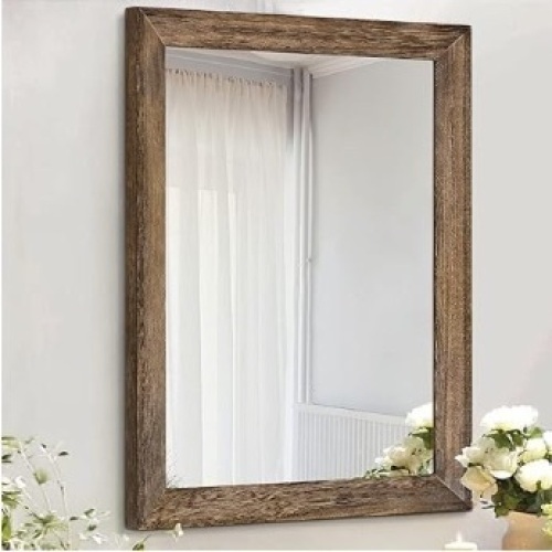 AAZZKANG Rustic Wood Mirror, 20"x16" - Lot 479