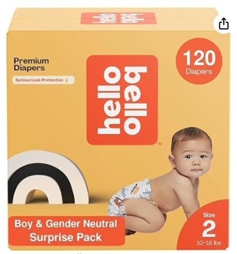 Hello Bello Diapers, Size 2 (10-16 lbs), 120 Count - Lot 468