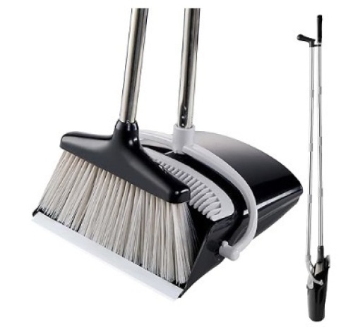 Broom and Dustpan Set, Lightweight, Gray and Black - Lot 444