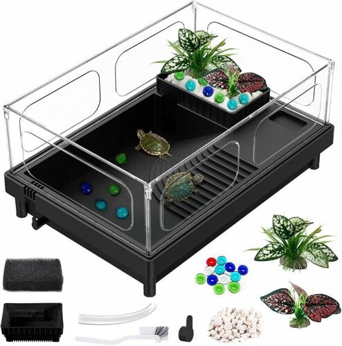 Godzilla Small Turtle Tank, Acrylic Turtle Tank Starter Kit - Lot 353