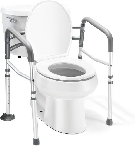 Medical king Toilet Safety Rail - Adjustable Detachable Toilet Safety Frame with Handles Heavy-Duty Toilet Safety Rails Stand Alone - Toilet Safety Rails for Elderly, Handicapped - Fits Most Toilets-APPEARS TO BE COMPLETE - Lot 280