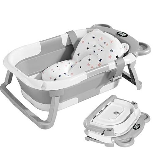 TPN Collapsible Baby Bathtub for Infants to Toddler with Real-time Temp Monitor - Lot 360