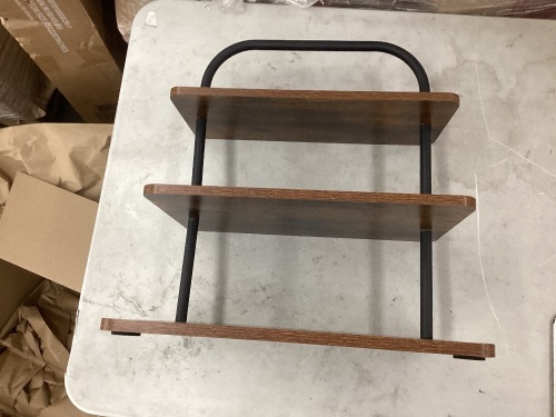 3 teir wooden shelf -needs tighten - Lot 357
