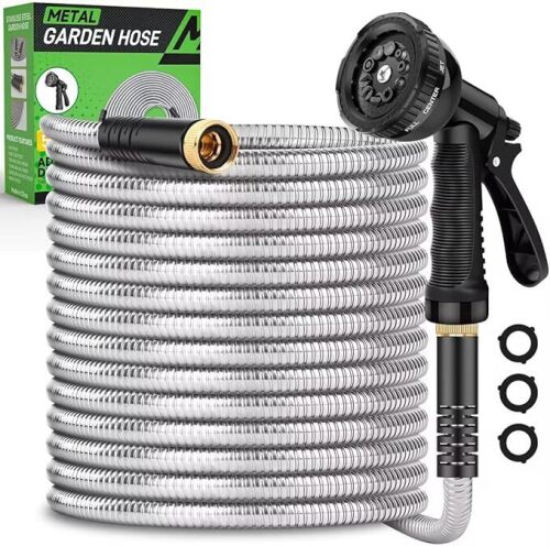 Garden Hose 50ft, Heavy Duty Stainless Steel Water Hose - Lot 374