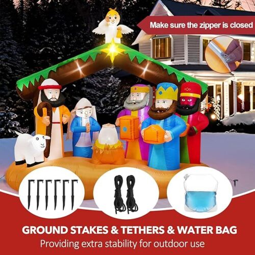 7 FT Christmas Inflatables Nativity Scene Outdoor Decoration - Lot 380