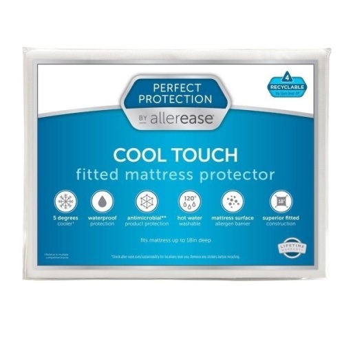 Queen Allerease Perfect Protection Cool Touch Waterproof Fitted Mattress Protector  - Lot 571