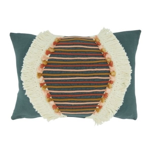 Saro Lifesyle Fringe Lace Applique Decorative Pillow  - Lot 621