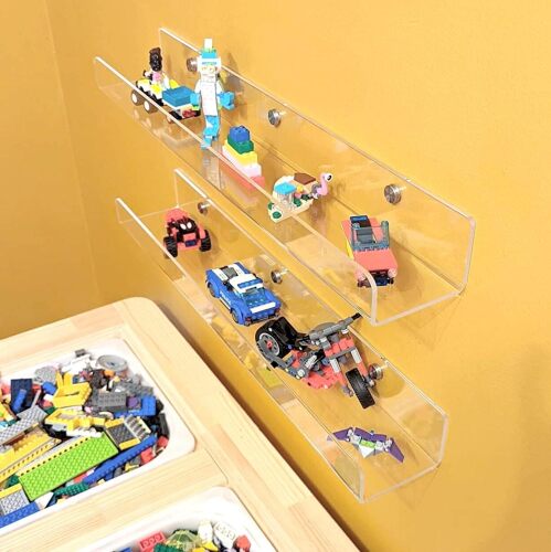 24 inches Wall Mounted Kids Bookshelf, Clear Acrylic Display Book Shelves - Lot 2662
