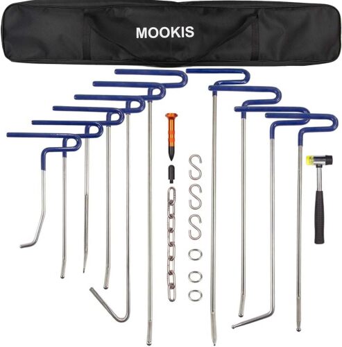 Mookis Dent Rods Paintless Dent Repair Kit Professional Auto Body Dent Removal Kit for Hail Damage, Door Dings and Car Dents - Lot 2687