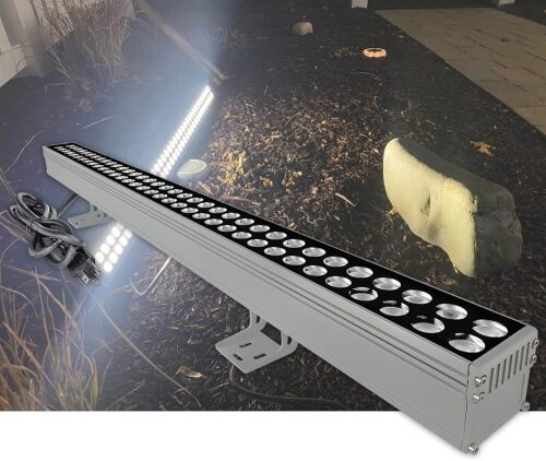 YRXC 72W LED Wall Washer Lights 3.2f/40* 120V IP65 Waterproof Linear LED Light Bar Daylight 5000K Walls Chuch Billboards Building Decorations Outdoor/Indoor LED Wall Lamp with Plug in - Lot 2695