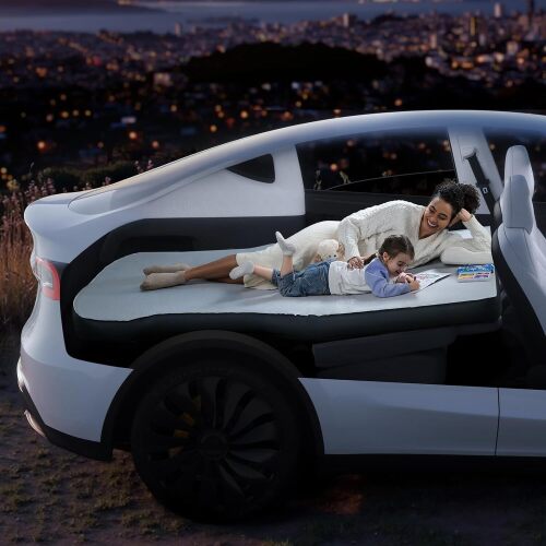 Havnby 4.5inch Foam Mattress for Tesla Model S3XY, Full Size Bed, Vacuum Compression, Roadtrip, Job Shifts, Nap, Camping, Cigarette Lighter Extend Cord and Eyemask Provided - Lot 2697
