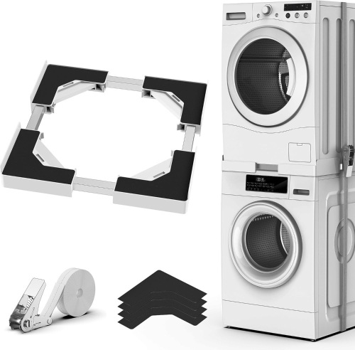 Universal Stacking Kit for Washer and Dryer, Adjustable Frame Range 17-3/4" ~ 26-3/4" (45~68cm), Offering Solutions for Stacking Different Sizes of Washing Machine and Tumble Dryers - Lot 2820