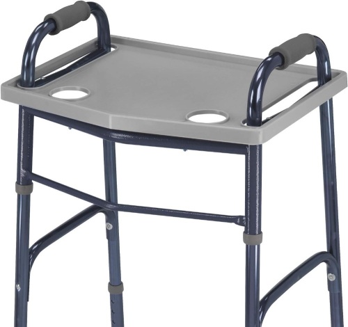DMI Walker Tray With Cup Holders, Walker Tray For Folding Walkers, Gray - Lot 2825