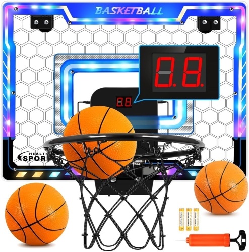 Mini basketball hoop with colorful LED lighting - Lot 2861
