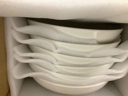 6 pcs large pasta bowls - white - Lot 2870