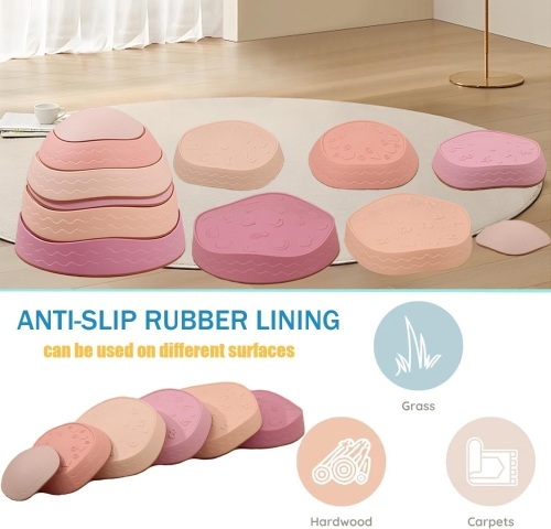 Stepping Stones for kids,Non-Slip Sensory Stepping Stones for Promoting Toddler's Balance Coordination Skills,Obstacle Courses Sensory Toys - Lot 2872