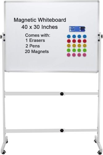 Mobile Whiteboard Magnetic Dry Erase Board with Rolling Stand - Lot 2877