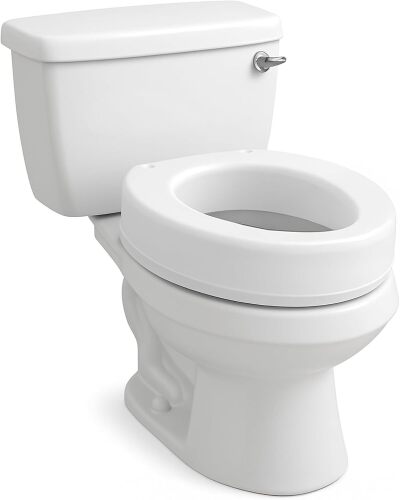 Carex Toilet Seat Riser, Round Raised Toilet Seat Adds 3.5 inches to Toilet Height - Lot 2884