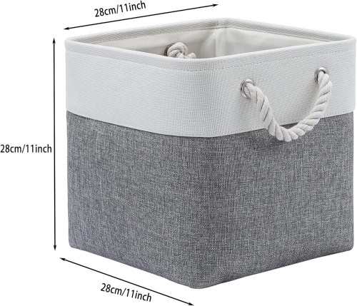 6 pack large collapsible fabric storage bin with rope - Lot 2913