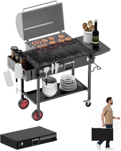 Colima Blackstone Griddle Stand，Portable Outdoor Grill Table，Foldable Cart Cart with Wheels for Ninja Grill Fits Blackstone Griddle 17 Inch 22 Inch - Lot 3014