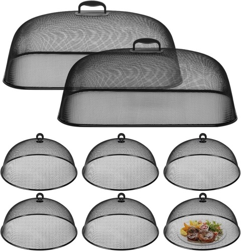8 Pcs Metal Mesh Screen Food Cover for Outdoors - Lot 3021