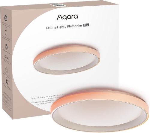 Aqara LED Ceiling Light T1M,Matter Over Bridge,Requires Zigbee 3.0 HUB,RGB+IC with Gradient Effects and 16 Million Colors,40W 3450lm,2700-6500K Tunable White,Supports HomeKit,Alexa and IFTTT - Lot 3035