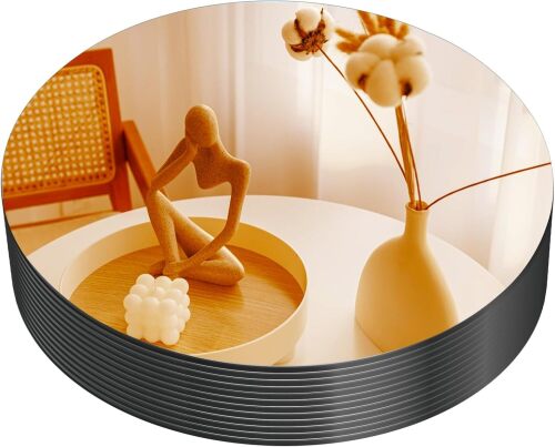 VASUHOME 12" Gold Mirror Centerpieces for Tables, Round Mirror Plates Set for Candle - Lot 3086