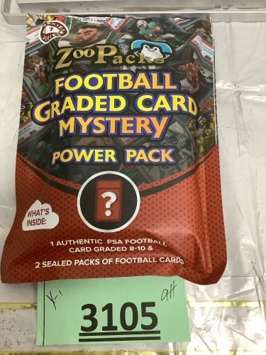 Zoo Packs Football Graded Card Mystery Power Pack - Lot 3105