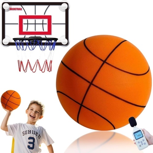 Indoor Basketball Set, 2025 Upgrade Silent Basketball with a Detachable Iron Basketball Hoop - Lot 2927