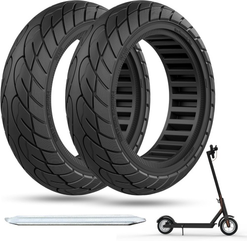 10x2.125 Scooter Tire, 10 inch Solid Rubber Tires Tubeless Front or Rear Replacement 10x2.125 Solid Electric Scooter Tire for Gotrax G4 Xr V2 Ninebot F25 F65 Hiboy S2 Pro 2pc Black - Lot 3154