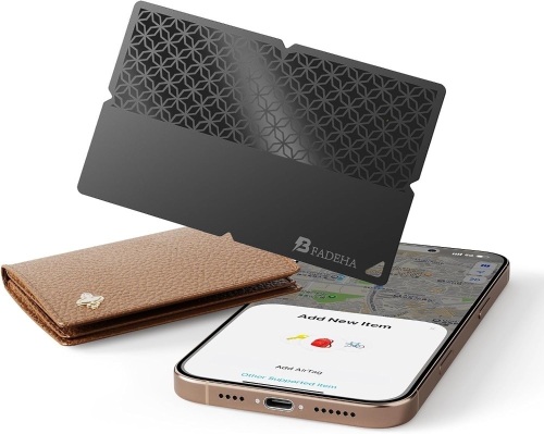 [Apple MFi Certified] Air-Tag (iOS Only) Bluetooth Tracker with Apple Find My, iPhone Smart Card Wallet Finder GPS Tracker, 5-10 Years Battery, Keys Finder and Item Locator for Keys, Bags, Passport - Lot 3171