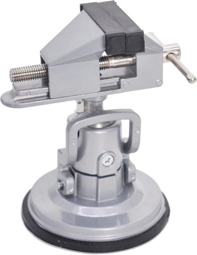kimllier 3.15 Inch Jaw Width Pivots Vise Portable Suction Vacuum Base Vise 360 Degree Multi-Angle Rotate Fit for Various Smooth Work Surfaces - Lot 2732