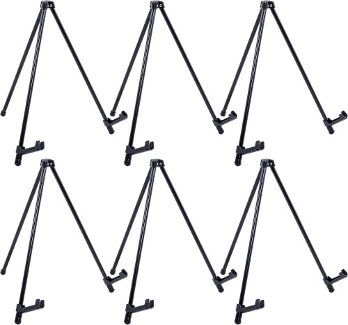 U.S. Art Supply 14" Tall Black Steel Tabletop Display Easel (Pack of 6) - Lot 3077