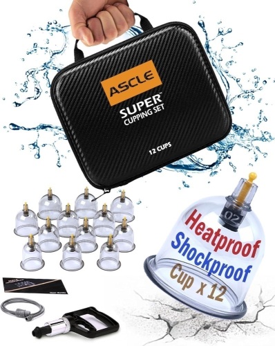 Super Cupping Set, Shockproof Heatproof Cups, Water Repellent Shockproof Professional Carrying Case, 12 Cups - Lot 3176