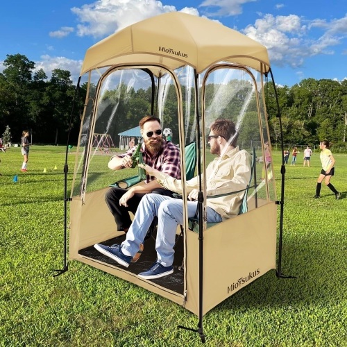 Sports Tent, Instant Weather Proof Pod, Pop Up Bubble Clear View Tent, Sports Pod with Extra Top Cover for Soccer, Football, Softball Games, and Other Outdoor Events, Baobrava, MioTsukus - Lot 3441
