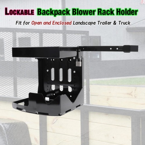 Backpack Blower Rack Holder w/Lock for Open / Enclosed Landscape Trailer & Truck - Lot 3461