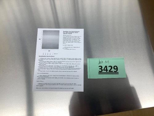 Stainless steel splash guard 24x30in - Lot 3429