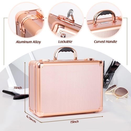 Kemier Makeup Train Case - Cosmetic Organizer Box Makeup Case - Lot 3447