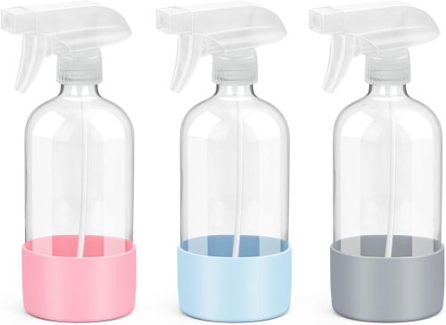 Glass Spray Bottles with Silicone Sleeve Protection - Lot 3493