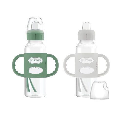 Dr. Brown's Milestones Narrow Sippy Spout Bottle with 100% Silicone Handles - Lot 3476
