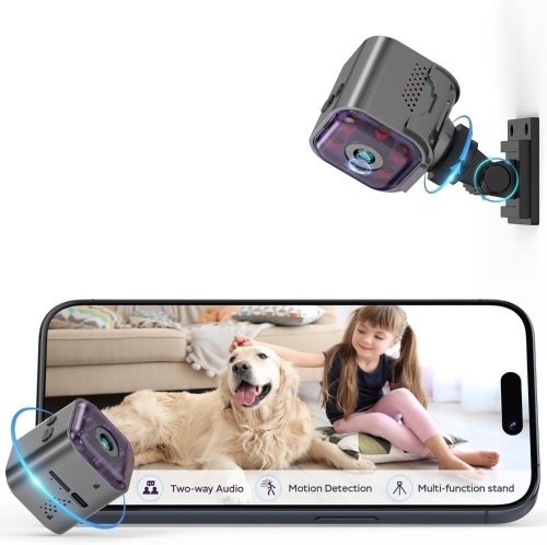 Hidden Camera, Spy Camera Hidden Camera with Audio/Video, Two-Way Audio, Clear Night Vision, AI Motion Detection, Real Time Recording Surveill with Multi-Function Stand - Lot 3243