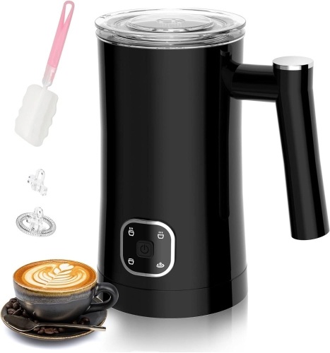 Flauno Milk Frother Electric, 4 in 1 Milk Heater & Warmer, 350ml Hot & Cold Milk Foamer, Hot Chocolate Maker - Lot 3248